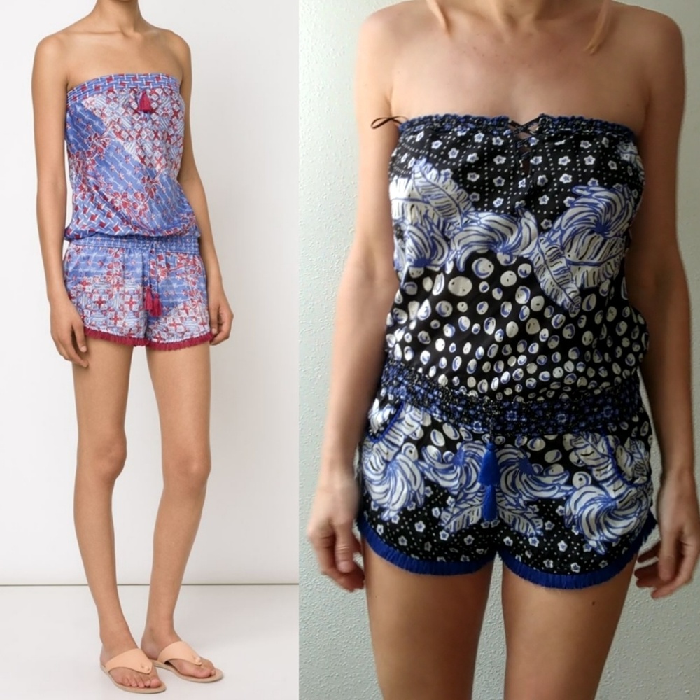 Poupette St. Barth silk black playsuit xs